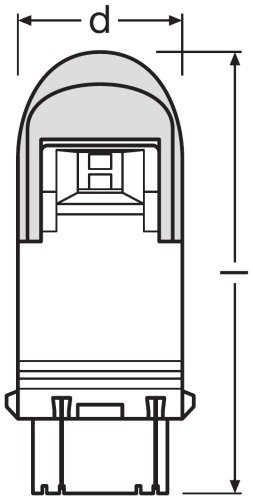 Osram Lamp LED P27/7W Fitting Rood  LEDriving W2,5x16q