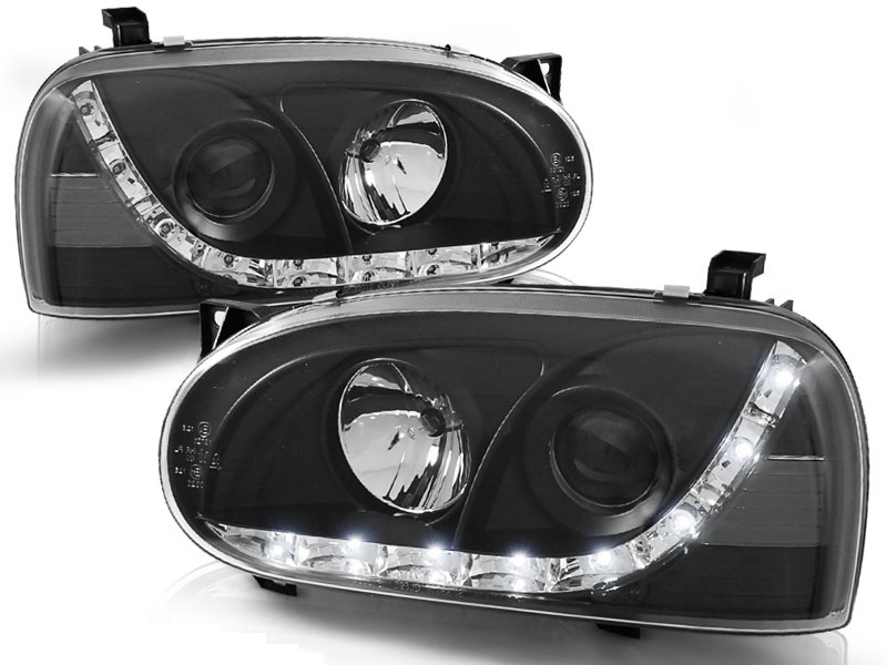 Headlights VW Golf III Devil Eyes Dayline Black