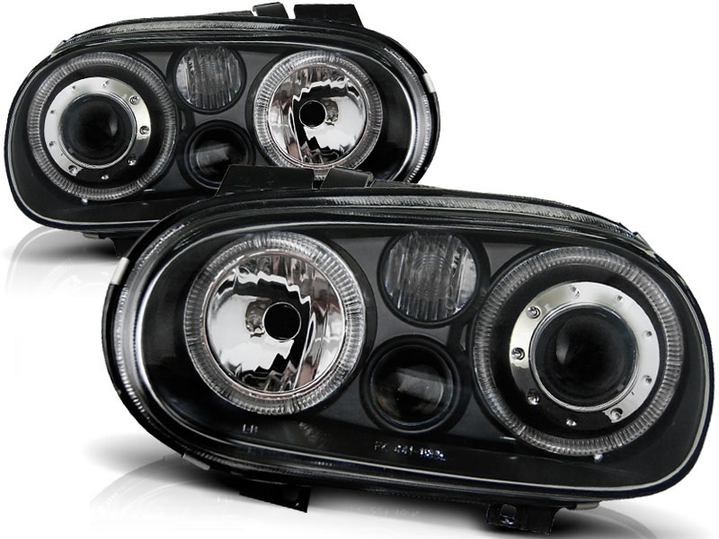 Headlights VW Golf IV Angel Eyes Black