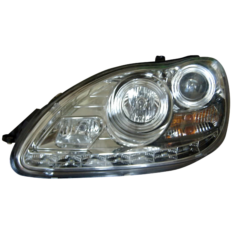 Set Headlights in DRL-Look  Mercedes-Benz S-Class W220 2001-2005 with OE HID - Chrome