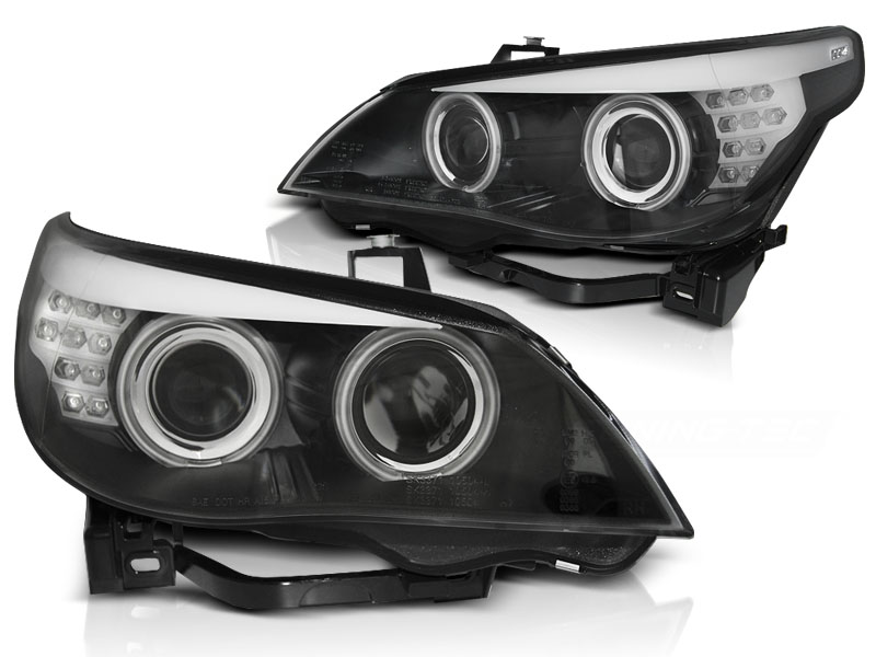 Headlights BMW E60 Chrome 04 -07 with LED F10 look