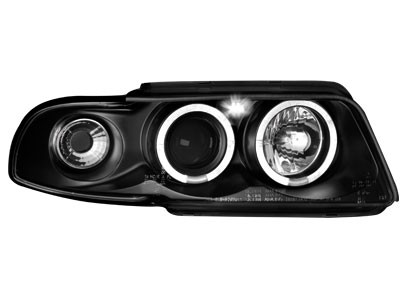 Headlights Audi A4 95-99 Angel Eyes Black