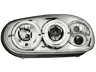 Headlights VW Golf IV Angel Eyes Chrome