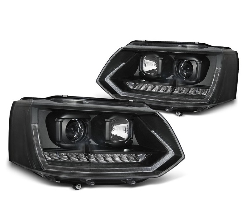 LED daytime running lights VW T6 2015-19 piano-black with dynamic indicator