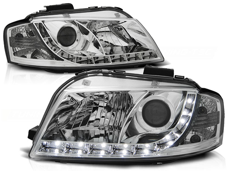 Headlights Audi A3 8P 03-08 Devil Eyes Dlite Chrome