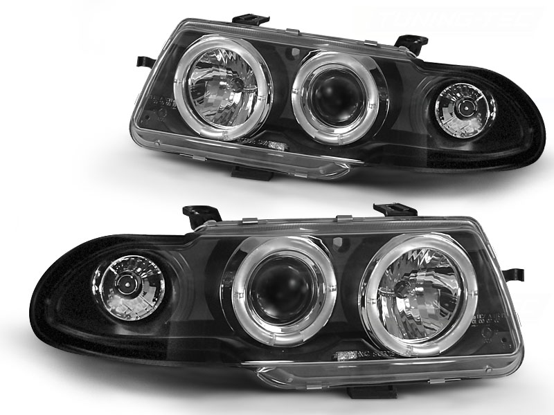 Headlights Opel Astra F Angel Eyes 94-97 Black