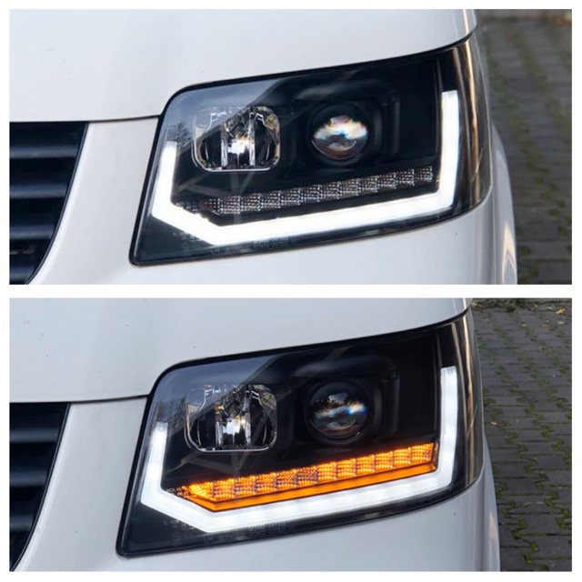 Headlights VW T5 03-09 Devil Eyes Dlite LED Dynamic