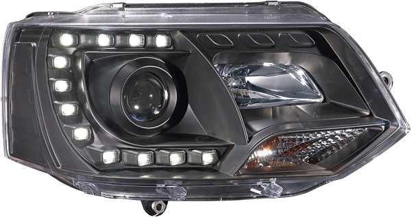 Headlights VW T5 bus 09- LED DRL black