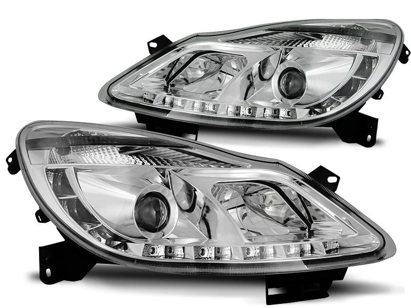 Headlights Opel Corsa D 06- Devil Eyes Dlite LED Chrome