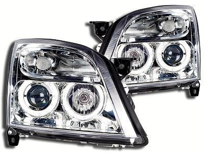 Headlights Opel Vectra C 02-03 Angel Eyes chrome