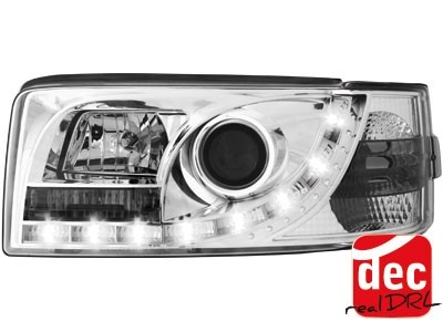 Headlights VW T4 90-03 Devil Eyes Dlite LED Chrome