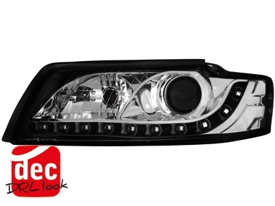 Headlights Audi A4 8E Devil Eyes Dayline Black