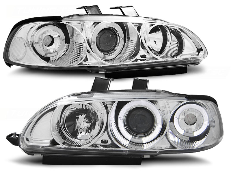 Headlights Honda Civic 92-95 2/3 door Angel Eyes Chrome