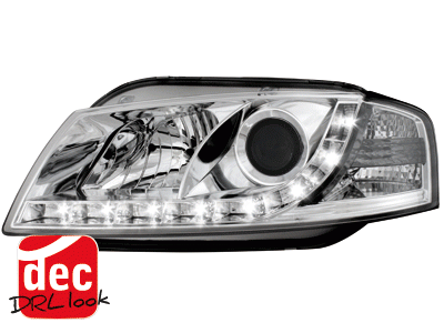 Headlights Audi A3 8P LED Devil Eyes Dayline Chrome