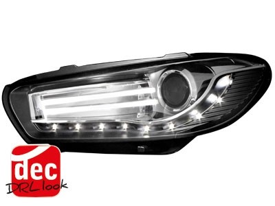 Headlights VW Scirocco 08-..Dayline Devil Eyes Black