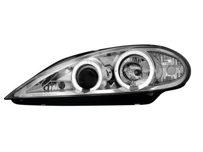 Headlights Renault Megane 99-02 Angel Eyes Chrome