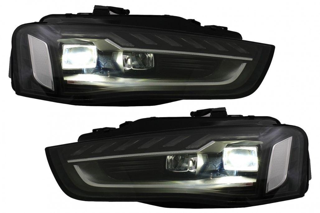 Headlights AUDI A4 B8 12-15 BLACK LED