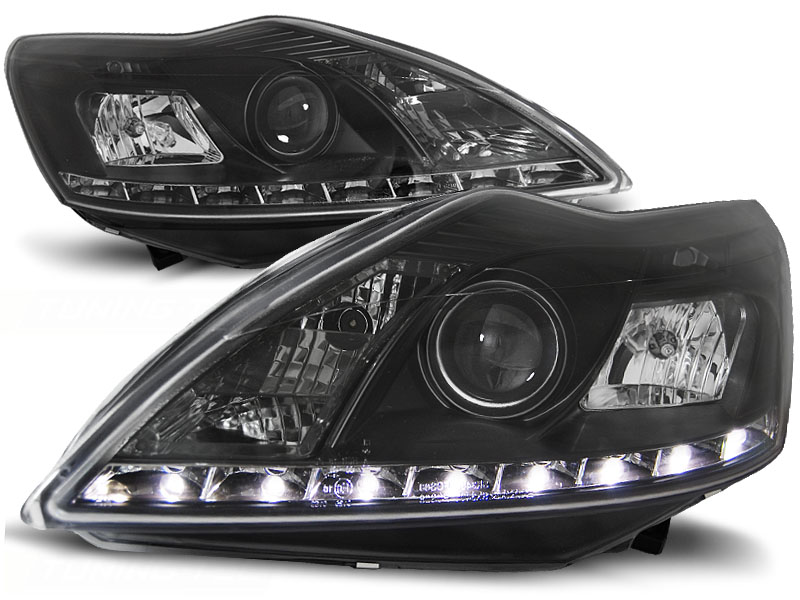 Headlights ford Focus 08-11 Devil Eyes dayline black