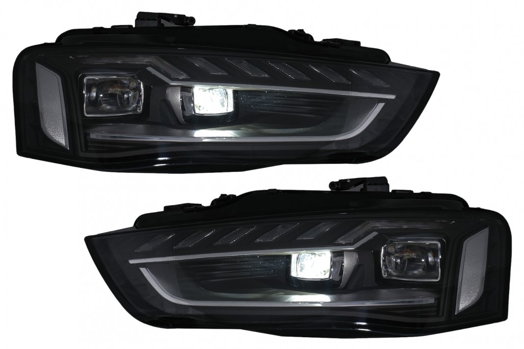 Headlights AUDI A4 B8 12-15 BLACK LED