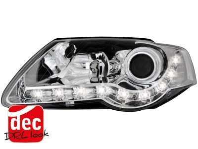 Headlights VW Passat 3C Devil Eyes Dayline Chrome