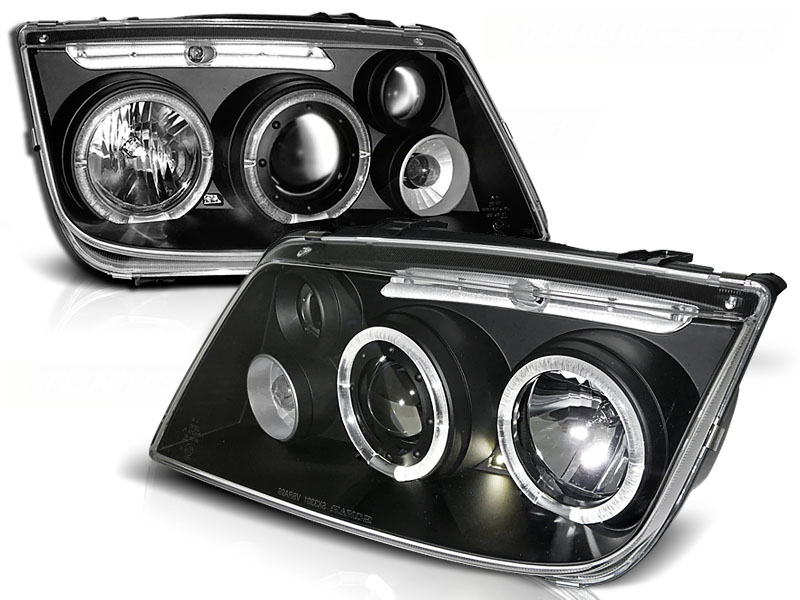 Headlights VW Bora Angel Eyes Black