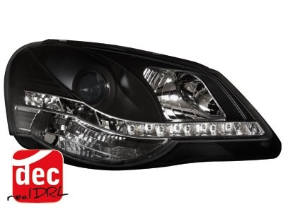 Headlights VW Polo 9N3 05-09 Devil Eyes Dlite LED Black