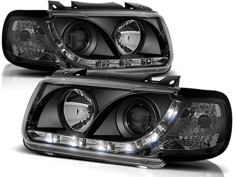 Headlights VW Polo 6N Dayline Devil Eyes Black
