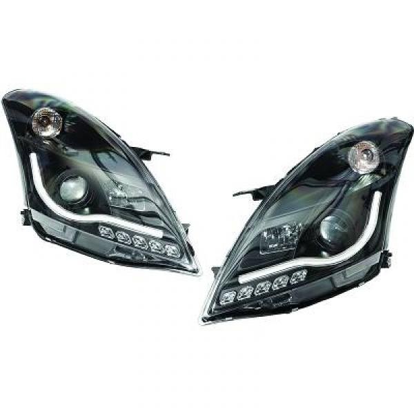 Headlights Suzuki Swift 10- Tube Light LED black