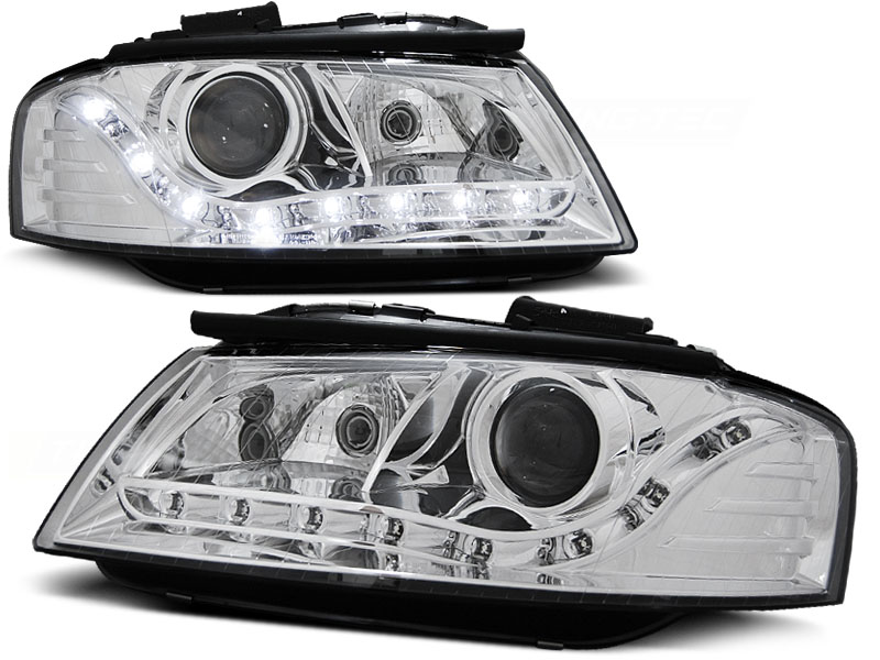 Headlights Audi A3 8P LED Devil Eyes Dayline Chrome