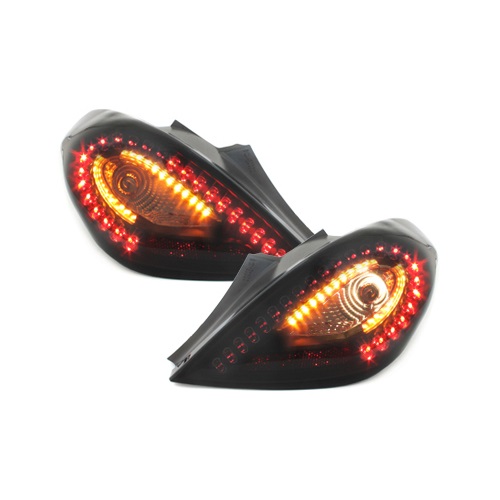 Opel Corsa D 06-14 3-door LED taillights  black/smoke with dynamic indicator