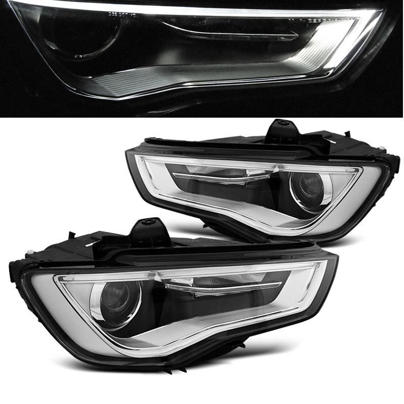 Headlights AUDI A3 8V 12-16 TUBE LIGHT BLACK LED