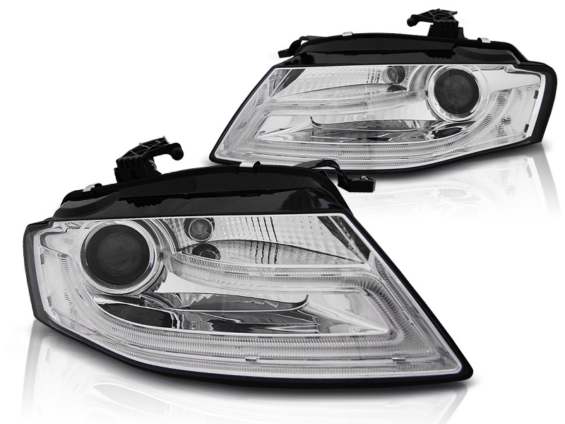 Headlights Audi A4 8K/8E with LED DRL 07-11 chome