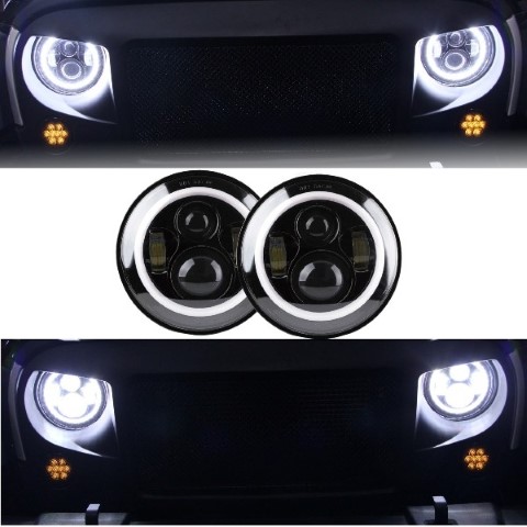 Headlights VW Golf I / II / Kafer / Jeep Wrangler / Defender Full LED