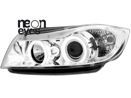 Headlights BMW E90/E91 Angel Eyes Chrome CCFL