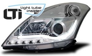 Headlights Suzuki Swift 10- Tube Light LED chome