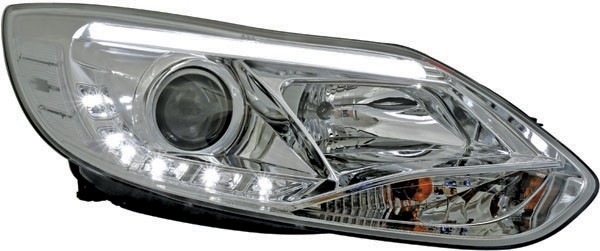  Headlight Ford Focus 11->> clear/chome