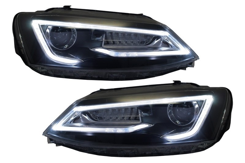 Headlights VW Jetta IV 10-17 LED DRL black