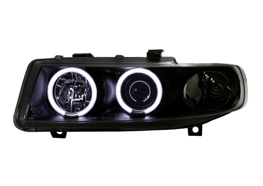 Headlights Seat Leon 1M Angel Eyes Ice Black CCFL