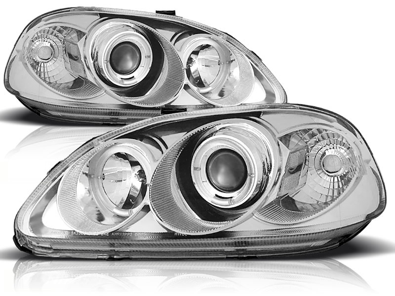 Headlights Honda Civic 96-98 Angel Eyes Chrome