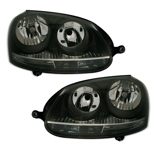 Headlights VW Golf V Black/Clear Electric