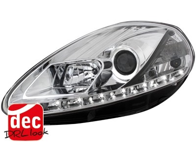 Headlights Fiat Grande Punto Dayline Chrome