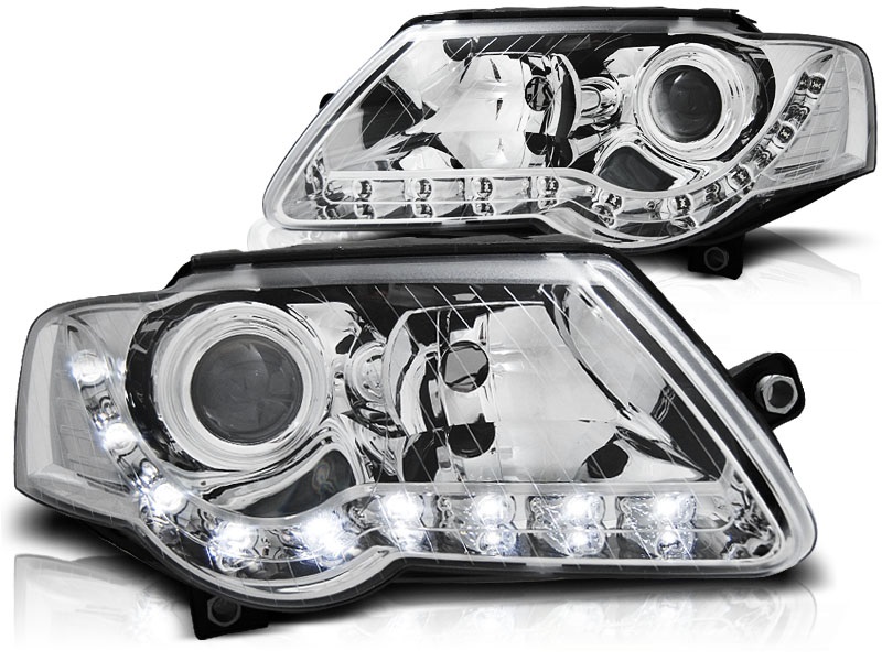 Headlights VW Passat 3C Devil Eyes Dayline Chrome