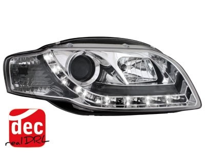 Headlights Audi A4 B7 04-08 Devil Eyes Dlite Chrome