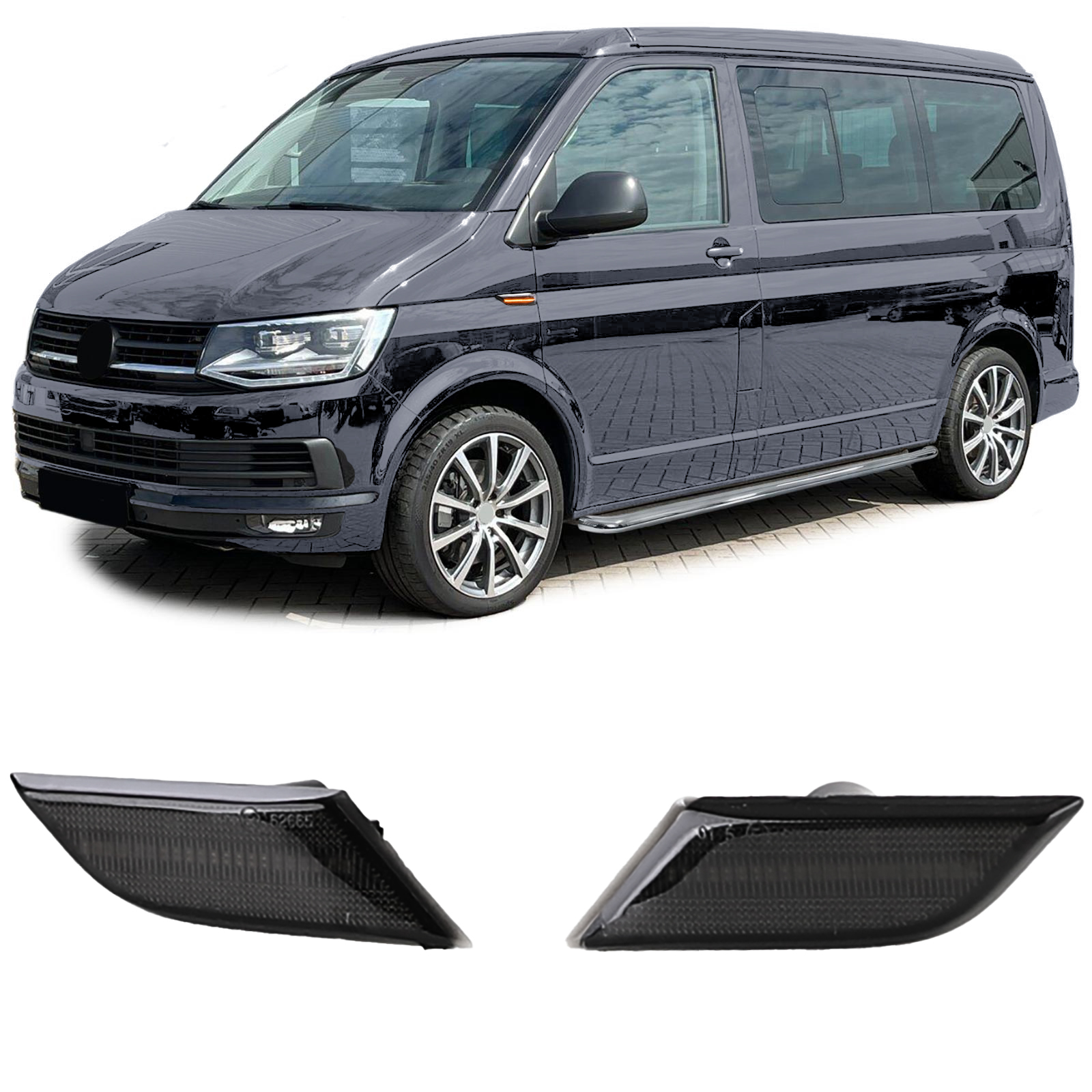 LED side indicator dynamic VW T6 2015-19 black/smoke in black