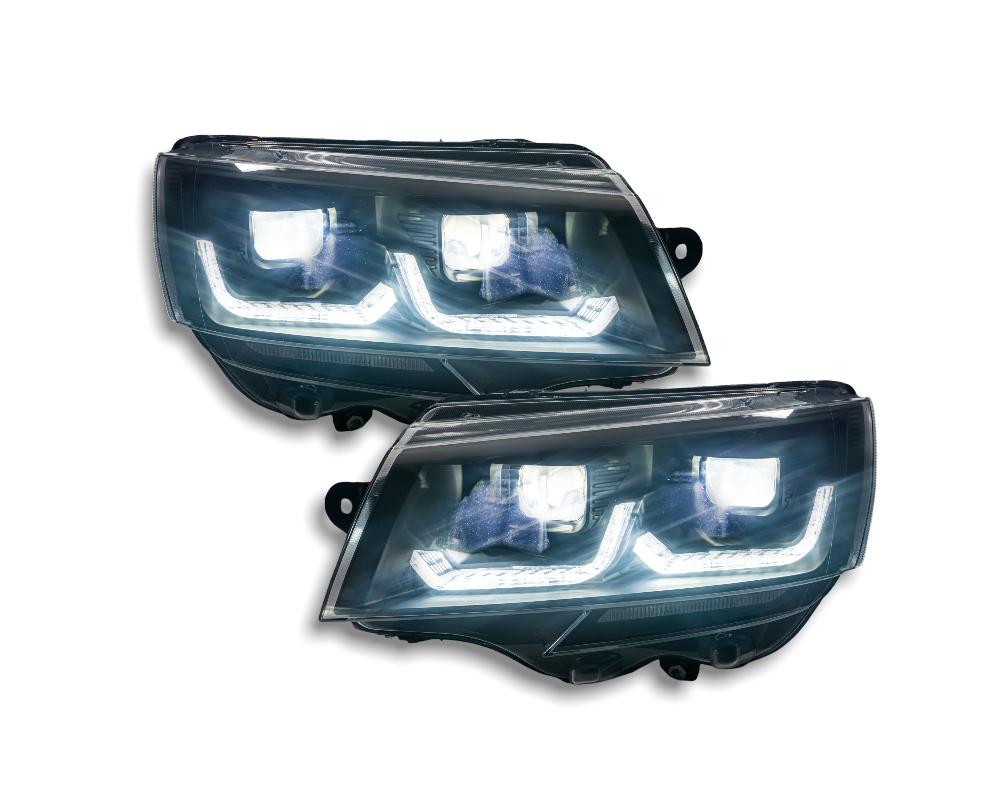 Headlights VW T6.1 Multivan/Transporter Full LED Dynamic Tube Black