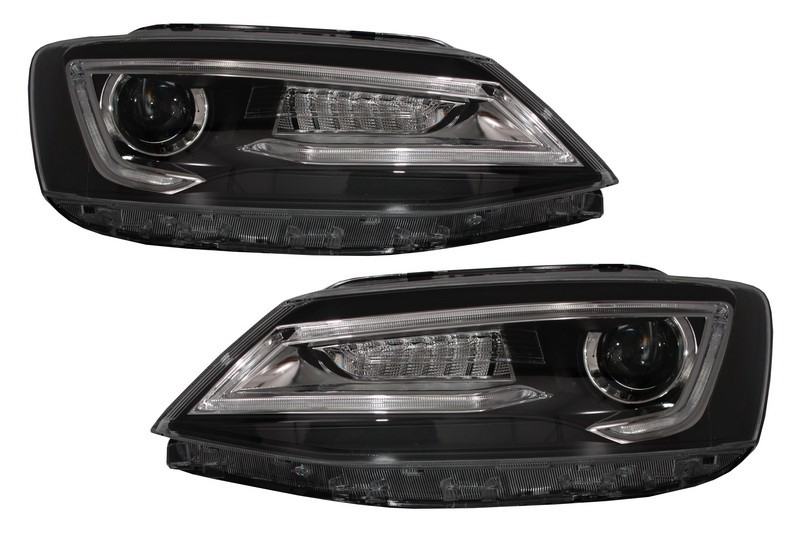 Headlights VW Jetta IV 10-17 LED DRL black