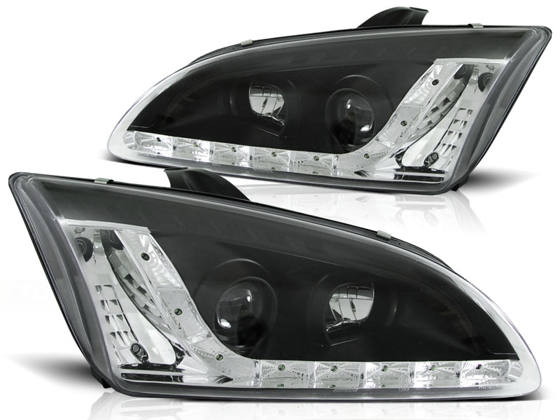 Headlights Ford Focus 05-.. Devil Eyes DRL look black