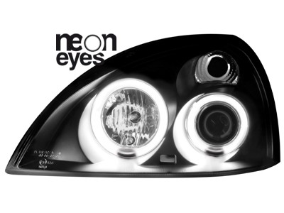 Headlights Renault Clio 3 01-05 Angel Eyes CCFL Black