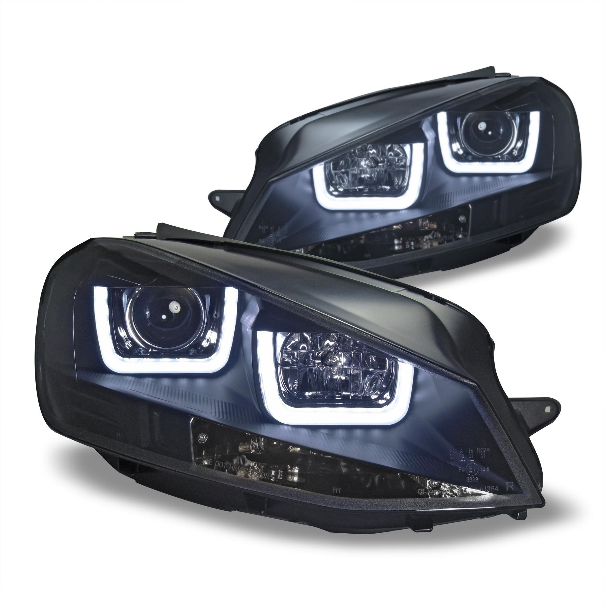 Headlights VW Golf VII xenon-look 12- black