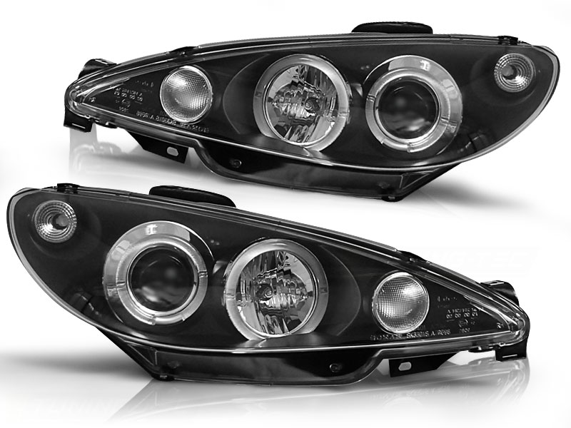 Headlights Peugeot 206 98-02 Angel Eyes Black